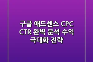 구글 애드센스 CPC CTR 완벽 분석 수익 극대화 전략