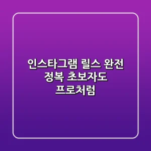 인스타그램 릴스 완전 정복: 초보자도 프로처럼!