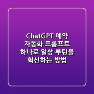 ChatGPT 예약 자동화: 프롬프트 하나로 일상 루틴을 혁신하는 방법