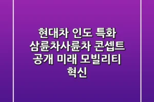 현대차, 인도 특화 삼륜차/사륜차 콘셉트 공개! 미래 모빌리티 혁신?