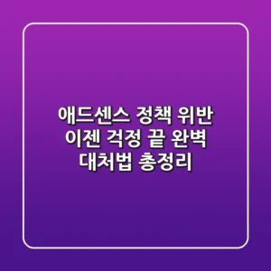 애드센스 정책 위반, 이젠 걱정 끝! 완벽 대처법 총정리
