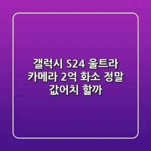 갤럭시 S24 울트라 카메라: 2억 화소, 정말 값어치 할까?