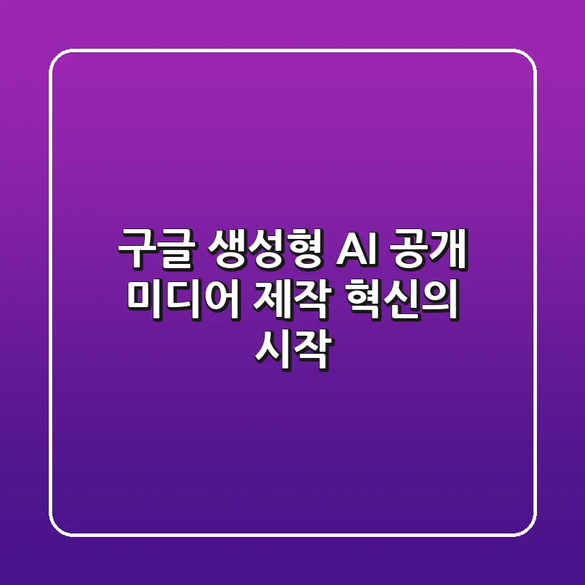 구글 생성형 AI 공개: 미디어 제작 혁신의 시작?