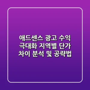 애드센스 광고 수익 극대화: 지역별 단가 차이 분석 및 공략법