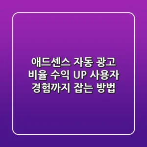 애드센스 자동 광고 비율, 수익 UP! 사용자 경험까지 잡는 방법