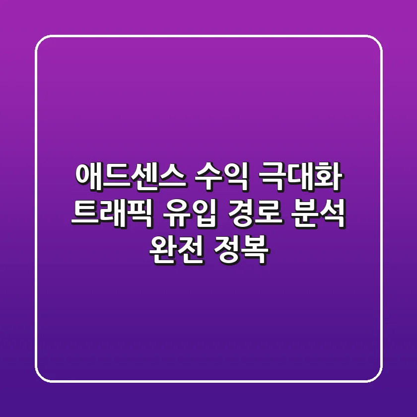 애드센스 수익 극대화! 트래픽 유입 경로 분석 완전 정복