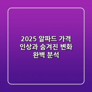 2025 알파드: 가격 인상과 숨겨진 변화 완벽 분석!