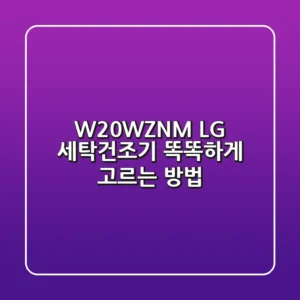 W20WZNM LG 세탁건조기, 똑똑하게 고르는 방법!