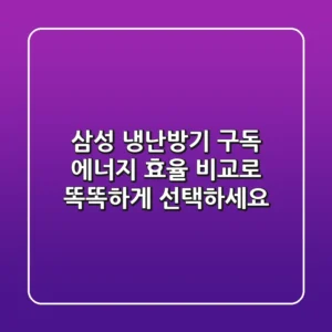 삼성 냉난방기 구독? 에너지 효율 비교로 똑똑하게 선택하세요!
