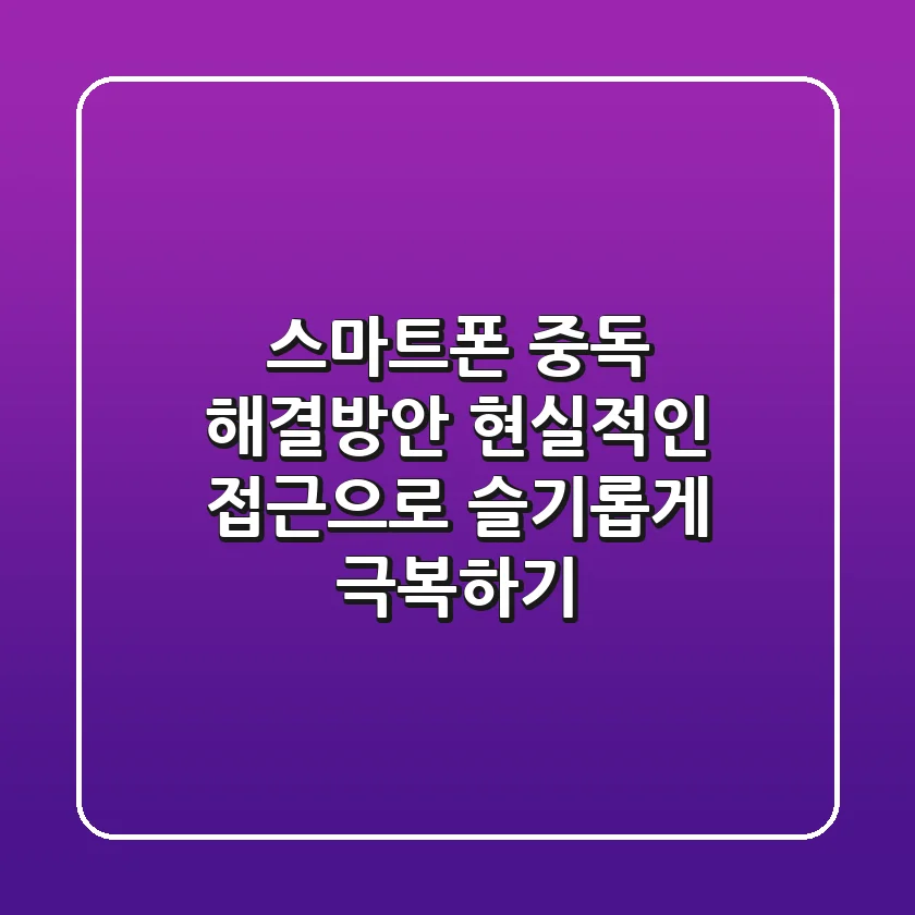 스마트폰 중독 해결방안, 현실적인 접근으로 슬기롭게 극복하기