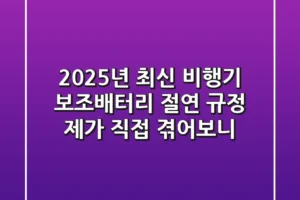 2025년 최신! 비행기 보조배터리 ‘절연’ 규정, 제가 직접 겪어보니…