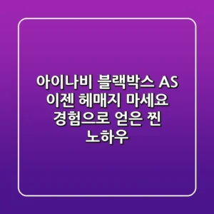 아이나비 블랙박스 AS, 이젠 헤매지 마세요! 경험으로 얻은 찐 노하우