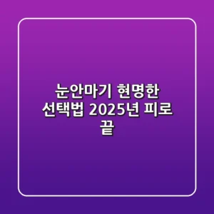 눈안마기 현명한 선택법, 2025년 피로 끝! 💆‍♀️