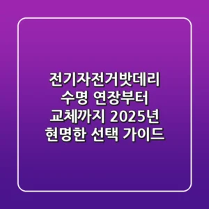 전기자전거밧데리: 수명 연장부터 교체까지, 2025년 현명한 선택 가이드