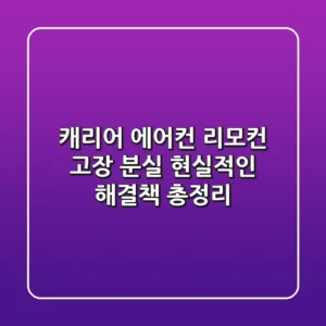 캐리어 에어컨 리모컨 고장, 분실? 현실적인 해결책 총정리!