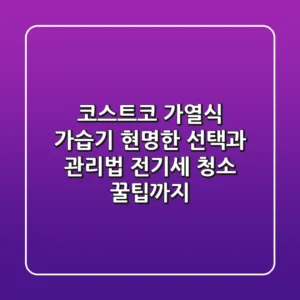 코스트코 가열식 가습기, 현명한 선택과 관리법 (전기세, 청소 꿀팁까지)