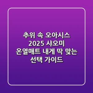 추위 속 오아시스? 2025 샤오미 온열매트, 내게 딱 맞는 선택 가이드!