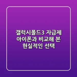 갤럭시폴드3 자급제, 아이폰과 비교해 본 현실적인 선택