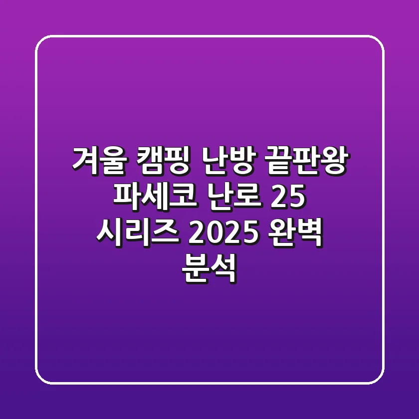 겨울 캠핑 난방 끝판왕, 파세코 난로 25 시리즈 2025 완벽 분석