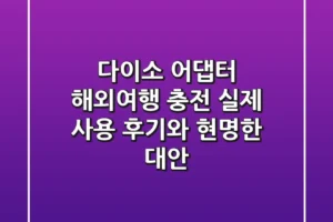 다이소 어댑터, 해외여행? 충전? 실제 사용 후기와 현명한 대안