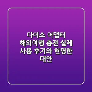 다이소 어댑터, 해외여행? 충전? 실제 사용 후기와 현명한 대안