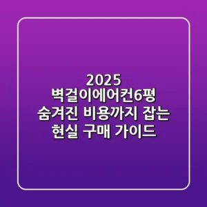 2025 벽걸이에어컨6평: 숨겨진 비용까지 잡는 현실 구매 가이드