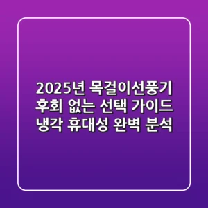 2025년 목걸이선풍기, 후회 없는 선택 가이드 (냉각, 휴대성 완벽 분석)