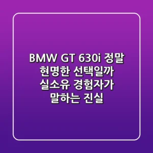BMW GT 630i, 정말 현명한 선택일까? 실소유 경험자가 말하는 진실