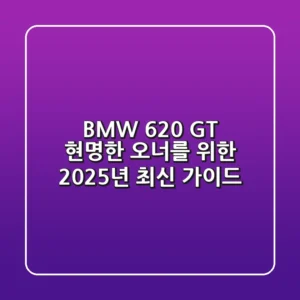 BMW 620 GT, 현명한 오너를 위한 2025년 최신 가이드
