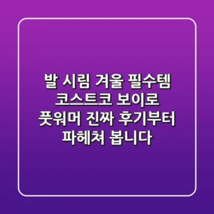 발 시림, 겨울 필수템? 코스트코 보이로 풋워머, 진짜 후기부터 파헤쳐 봅니다!