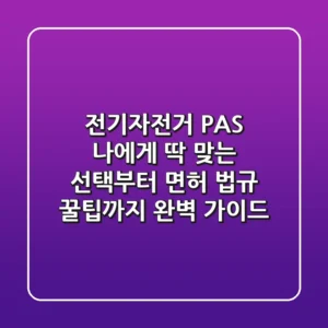 전기자전거 PAS: 나에게 딱 맞는 선택부터 면허, 법규, 꿀팁까지 완벽 가이드