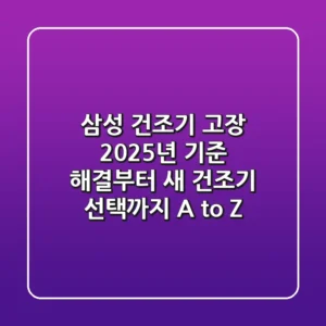 삼성 건조기 고장, 2025년 기준 해결부터 새 건조기 선택까지 A to Z
