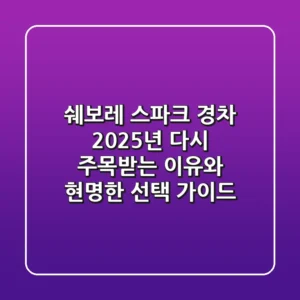 쉐보레 스파크 경차, 2025년 다시 주목받는 이유와 현명한 선택 가이드