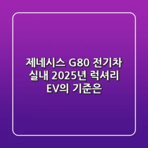 제네시스 G80 전기차 실내, 2025년 럭셔리 EV의 기준은?
