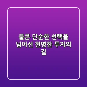 툴콘, 단순한 선택을 넘어선 현명한 투자의 길