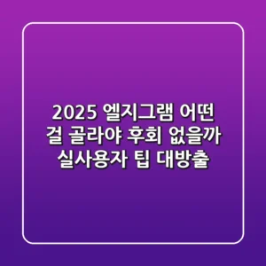 2025 엘지그램, 어떤 걸 골라야 후회 없을까? 실사용자 팁 대방출!