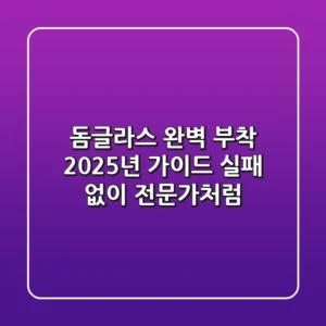 돔글라스 완벽 부착 2025년 가이드: 실패 없이 전문가처럼!