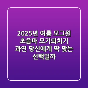 2025년 여름, 모그원 초음파 모기퇴치기, 과연 당신에게 '딱' 맞는 선택일까?
