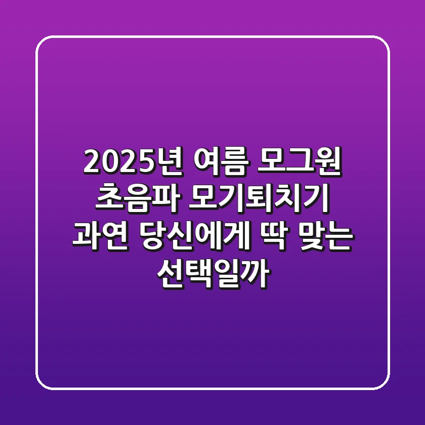 2025년 여름, 모그원 초음파 모기퇴치기, 과연 당신에게 '딱' 맞는 선택일까?