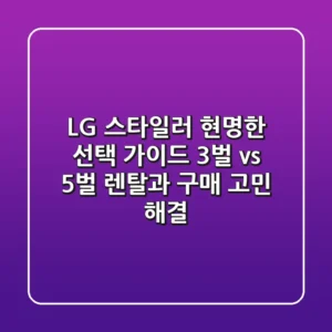 LG 스타일러 현명한 선택 가이드: 3벌 vs 5벌, 렌탈과 구매 고민 해결