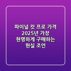 파이널 컷 프로 가격, 2025년 가장 현명하게 구매하는 현실 조언