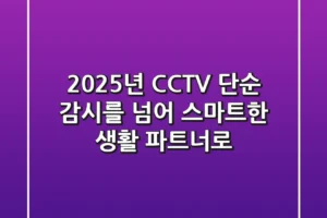 2025년 CCTV, 단순 감시를 넘어 스마트한 생활 파트너로!