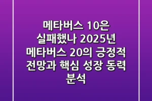 “메타버스 1.0은 실패했나?”, 2025년 ‘메타버스 2.0’의 긍정적 전망과 핵심 성장 동력 분석