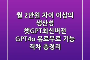 “월 2만원 차이 이상의 생산성”, 챗GPT최신버전 GPT-4o 유료·무료 기능 격차 총정리
