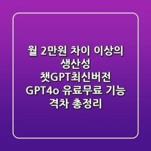 "월 2만원 차이 이상의 생산성", 챗GPT최신버전 GPT-4o 유료·무료 기능 격차 총정리