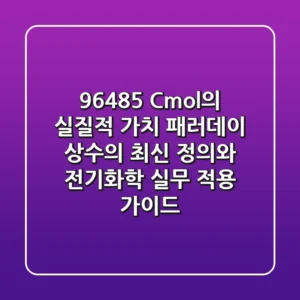 "96,485 C/mol의 실질적 가치", 패러데이 상수의 최신 정의와 전기화학 실무 적용 가이드